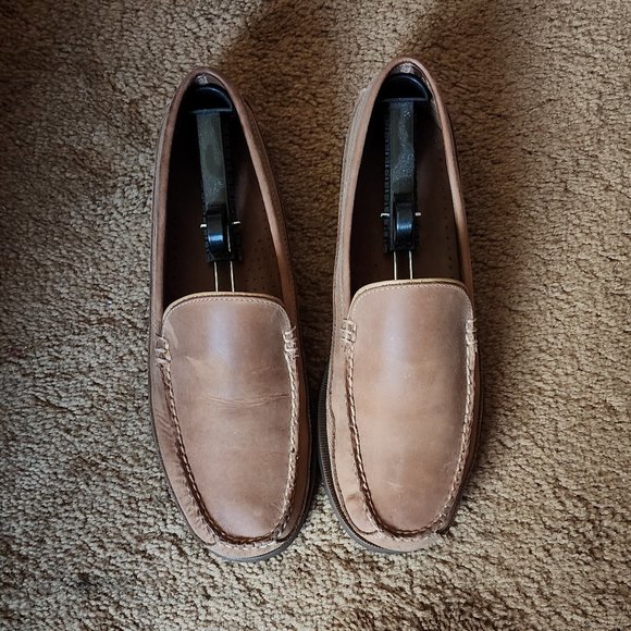 Men's LL Bean Casco Bay Venetian Boat Mocs in Light Brown11D